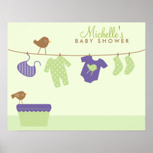 Baby Wäscherei Baby Dusche Begrüßungszeichen Poster