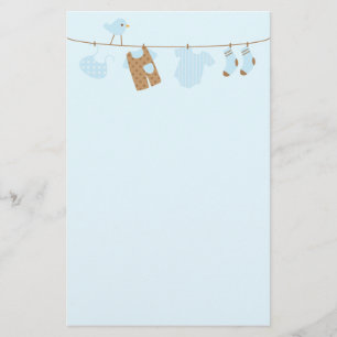 Baby-Wäscherei (blau) Briefpapier