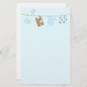 Baby-Wäscherei (blau) Briefpapier (Vorne/Hinten)