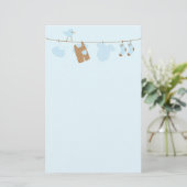 Baby-Wäscherei (blau) Briefpapier (Stehend Vorderseite)