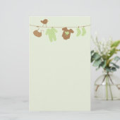 Baby-Wäscherei (Grün) Briefpapier (Stehend Vorderseite)