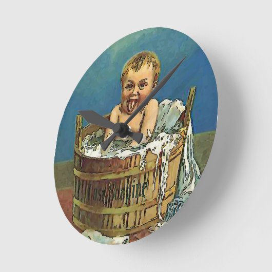 Baby Wash Room Clock Runde Wanduhr (Winkel)