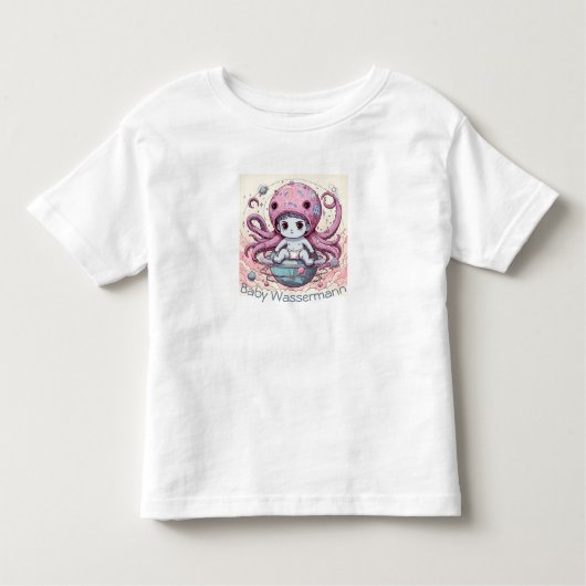 Baby Wassermann Niedliches Oktopus-Design Kleinkind T-shirt (Vorderseite)