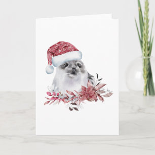 Baby-Wasserschild mit Weihnachtsmütze Karte