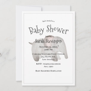 Baby Watercolor Elephant Moderne Babydusche Einladung