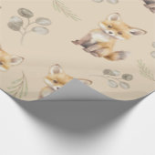 Baby Watercolor Fox Geschenkpapier (Ecke)
