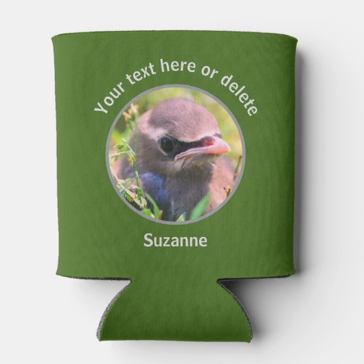 Baby Waxwing Bird Personalisiert Dosenkühler (Rückseite)