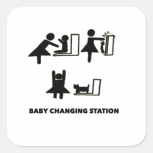 Baby-Wechselstation Quadratischer Aufkleber