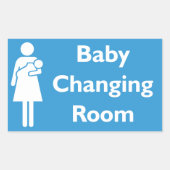 Baby-Wechslerraum-Zeichen rechteckige Aufkleber (Vorderseite)