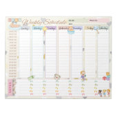 Baby Weekly Plan Planer Pastel Yellow Themed Notizblock (Vorderseite)