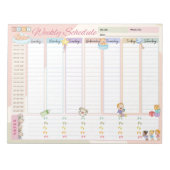 Baby Weekly Schedule Planer Multicolored Themed Notizblock (Vorderseite)