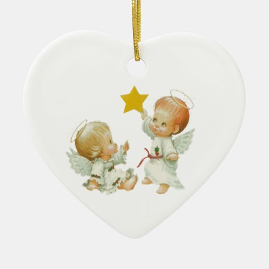 Baby-Weihnachtsengel Keramikornament (Vorne)