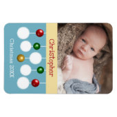 Baby Weihnachtsjahr Sake Blau Foto Magnet (Horizontal)