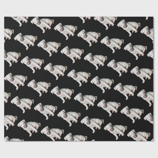 Baby weißer Pitbull Welpe Geschenkpapier (Flach)