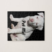 Baby weißer Pitbull Welpe Puzzle (Horizontal)