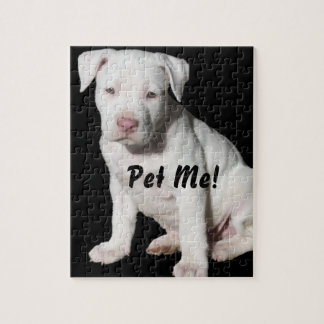 Baby weißer Pitbull Welpe Puzzle