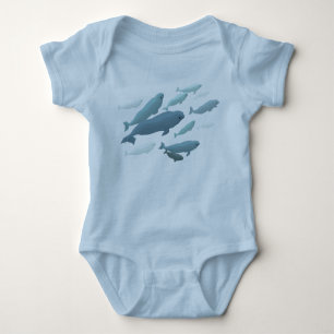 Baby-Weißwal-Wal-T - Shirt-niedliche Wal-Kunst Baby Strampler
