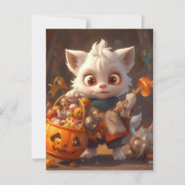 Baby Werewolf mit Candy Basket Postcard Postkarte