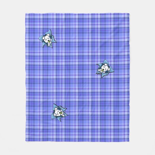 Baby Westie BLAST Kariert Fleece Blanket (Vorderseite)