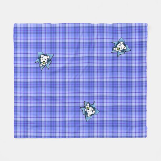 Baby Westie BLAST Kariert Fleece Blanket (Vorderseite (Horizontal))