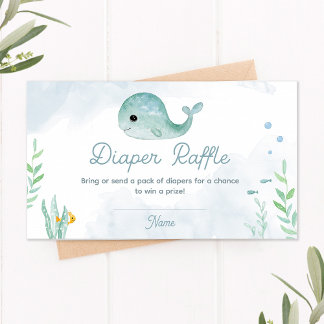 Baby Whale Baby Shower Windschutzkarte Platzkarte