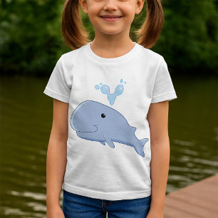 Baby Whale Blue Animal T - Shirt