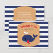 Baby Whale Flat Danke Karte (Vorne/Hinten)