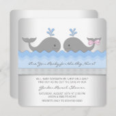 Baby Whale Gender Reveal Dusche Einladung (Vorne/Hinten)