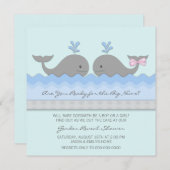 Baby Whale Gender Reveal Einladung (Vorne/Hinten)