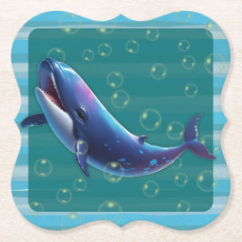 Baby Whale Papier Einladungen Untersetzer