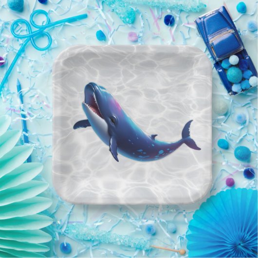 Baby Whale Platter Pappteller (Party)