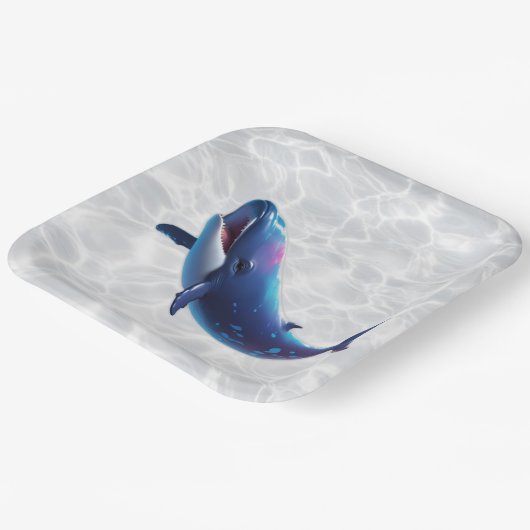 Baby Whale Platter Pappteller (Gewinkelt)