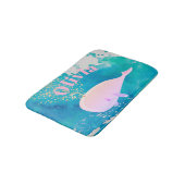 Baby Whale Sparkle Pink Nautical Personal Kinderzi Badematte (Schrägansicht)