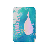 Baby Whale Sparkle Pink Nautical Personal Kinderzi Badematte (Vorderseite Vertikal)