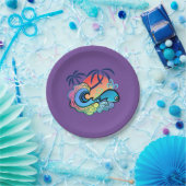 Baby Whale Surfer Pappteller (Party)