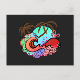 Baby Whale Surfer Postkarte