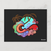 Baby Whale Surfer Postkarte (Rückseite)