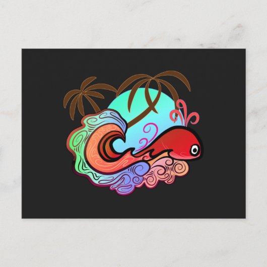 Baby Whale Surfer Postkarte (Vorderseite)