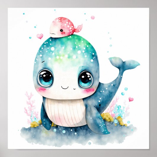 Baby Whale Wall Art Poster (Vorne)