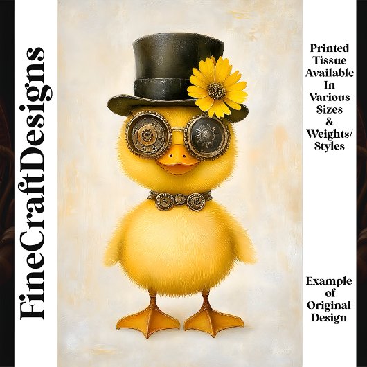 Baby Whimsical Duckling Hat & Goggles L2 Decoupage Seidenpapier