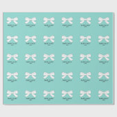 Baby White Bows Sprinkle Dusche Party Personalisie Geschenkpapier (Flach)