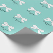 Baby White Bows Sprinkle Dusche Party Personalisie Geschenkpapier (Ecke)