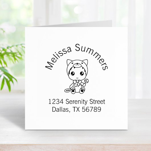 Baby White Cat Jumpsuit Araddress Gummistempel