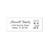 Baby White Cat Jumpsuit Familienadresse Gummistempel (Prägung)