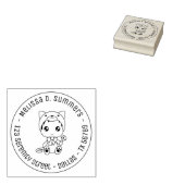 Baby White Cat Jumpsuit Runde Adresse Gummistempel (Stempel)