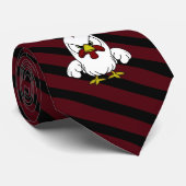 Baby White Chick on Garnet and Black Strips Krawatte (Gerollt)