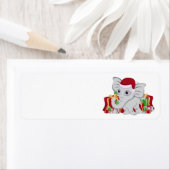 Baby White Elephant in Weihnachtsmannmütze mit Ges (Insitu)