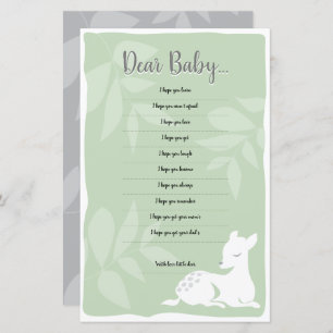 Baby White Garden Deer Lieber Baby Shower Game