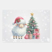 Baby White Lambs Weihnachtskids Geschenkpapier Set (Vorderseite)