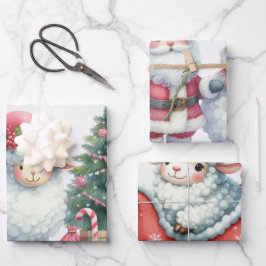 Baby White Lambs Weihnachtskids Geschenkpapier Set
